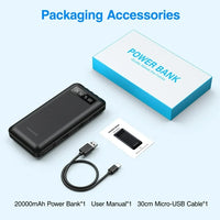 Load image into Gallery viewer, 20000mAh Portable Power Bank Charger with 4 Cables - Fast USB Charging
