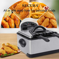 Load image into Gallery viewer, 1700W Stainless Steel Deep Fryer with 3 Baskets
