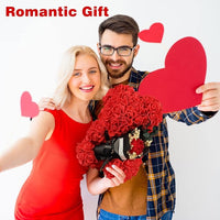 Load image into Gallery viewer, Handmade Red Rose Teddy Bear with Flowers, Gift Box for Valentine’s Day
