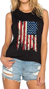 Load image into Gallery viewer, Independence Day Fashion: Women&#39;s Patriotic USA Flag V-Neck Tank Top
