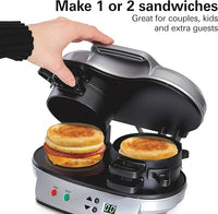 Load image into Gallery viewer, Breakfast Sandwich Maker with Timer, Silver 25490
