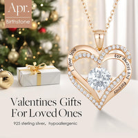Load image into Gallery viewer, Forever Love Heart Pendant Birthstone Necklaces for Women.
