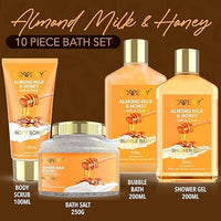 Load image into Gallery viewer, 10-Pc Almond Milk &amp; Honey Spa Gift Basket for Women - Relaxation Set
