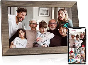 10.1” WiFi Digital Picture Frame, IPS Touchscreen with 16GB Storage & Frameo App