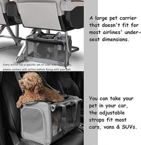 Load image into Gallery viewer, Soft-Sided Cat &amp; Dog Carrier for Pets Up to 20lbs, Washable, Collapsible, Grey
