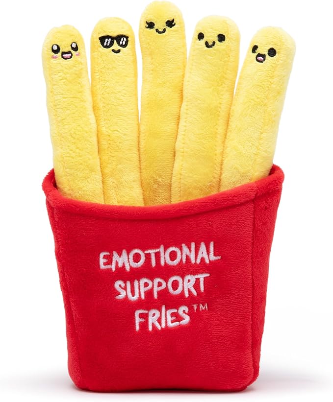 Emotional Support Fries Plush Toy - Soft Stuffed French Fry Set for Comfort & Fun