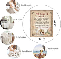 Load image into Gallery viewer, 60th Anniversary Diamond Wedding Blanket - 60&quot;x 50
