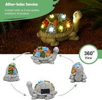 Load image into Gallery viewer, Garden Turtle Statue with Succulent &amp; 7 LED Lights
