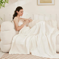 Load image into Gallery viewer, Cotton Throw Blanket 50&quot;x60&quot; - Lightweight &amp; Breathable All-Season
