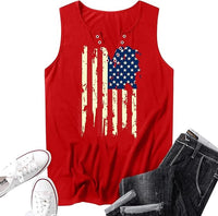 Load image into Gallery viewer, Trendy American Flag V-Neck Tank Tops for Women
