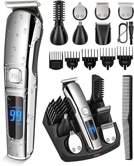 Multi-Functional Waterproof Beard Trimmer for Men Grooming Kit