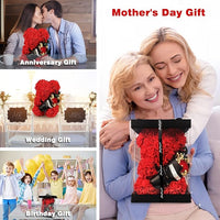 Load image into Gallery viewer, Handmade Red Rose Teddy Bear with Flowers, Gift Box for Valentine’s Day

