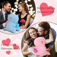 Load image into Gallery viewer, Adorable Pink Dinosaur Plush Toy with Heart, Valentine’s Gift, 12 Inch
