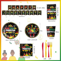 Load image into Gallery viewer, Complete Juneteenth Party Supplies Set - 142 Pieces for Freedom Day Celebration

