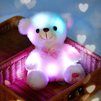 Load image into Gallery viewer, 8&quot; LED White Teddy Bear - Soft Plush Toy with Colorful Night Glow

