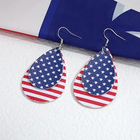 Load image into Gallery viewer, Festive 4th of July Star-Spangled Drop Earrings - Patriotic USA Jewelry Gift
