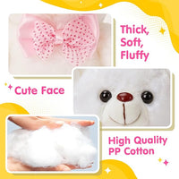 Load image into Gallery viewer, 8&quot; LED White Teddy Bear - Soft Plush Toy with Colorful Night Glow
