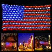 Load image into Gallery viewer, Vibrant LED American Flag Lights - 6.5ft x 3.2ft Waterproof Outdoor Decor
