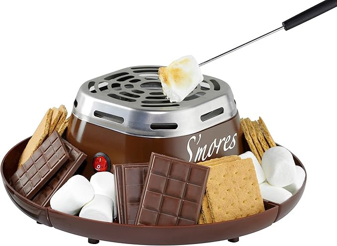 Electric S'mores Maker - Flameless, 4 Trays, 2 Roasting Forks