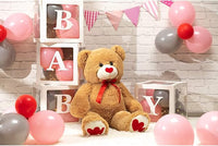 Load image into Gallery viewer, 36-Inch Tan Teddy Bear with Red Heart – Valentine’s Gift
