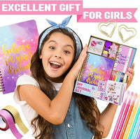 Load image into Gallery viewer, DIY Journal Kit for Girls - Complete Art &amp; Craft Stationery Set
