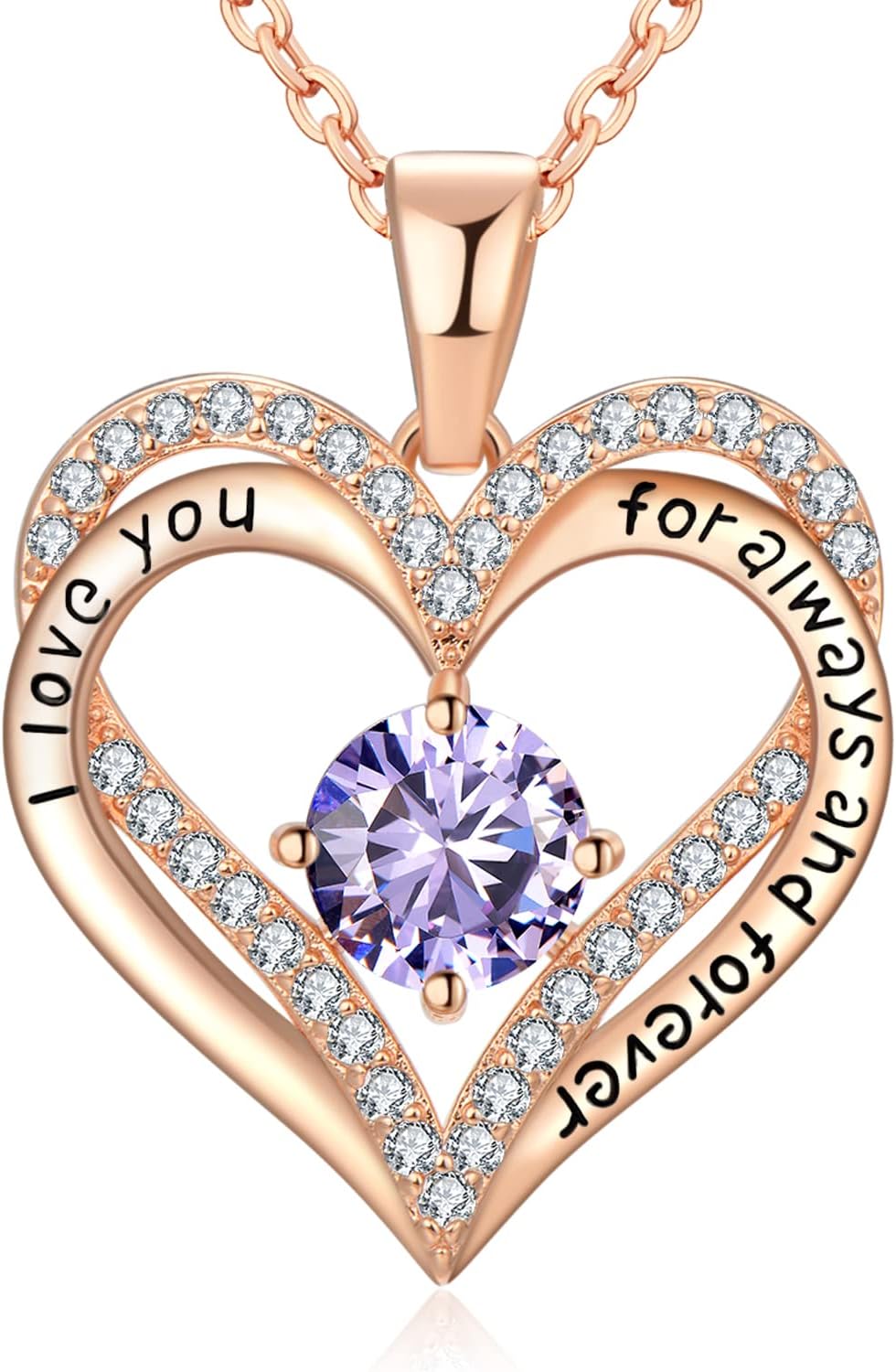 Lucktree 18K Rose Gold Necklaces for Women