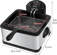 Load image into Gallery viewer, 1700W Stainless Steel Deep Fryer with 3 Baskets
