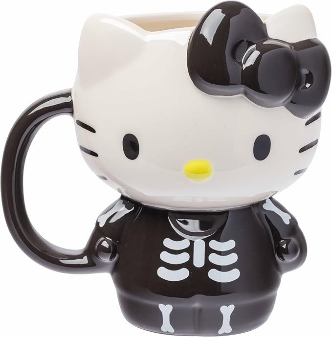 Hello Kitty Halloween Skeleton 3D Ceramic Mug - 20oz