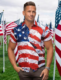 Load image into Gallery viewer, Hawaiian Shirts for Men American Flag
