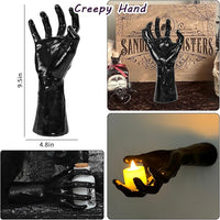 Load image into Gallery viewer, Creepy Wall-Mounted Halloween Hands with Lighted Candles

