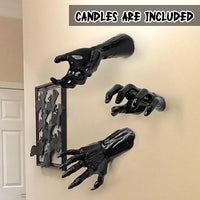 Load image into Gallery viewer, Creepy Wall-Mounted Halloween Hands with Lighted Candles
