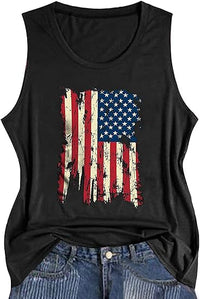 Load image into Gallery viewer, Independence Day Fashion: Women&#39;s Patriotic USA Flag V-Neck Tank Top
