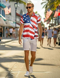 Load image into Gallery viewer, Hawaiian Shirts for Men American Flag
