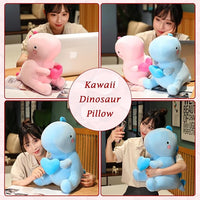 Load image into Gallery viewer, Adorable Pink Dinosaur Plush Toy with Heart, Valentine’s Gift, 12 Inch
