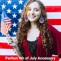 Load image into Gallery viewer, Festive 4th of July Star-Spangled Drop Earrings - Patriotic USA Jewelry Gift
