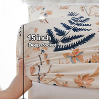 Load image into Gallery viewer, Floral Full Sheet Set - 4 Piece, Soft Microfiber with Extra Deep Pockets
