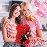 Load image into Gallery viewer, Handmade Red Rose Teddy Bear with Flowers, Gift Box for Valentine’s Day
