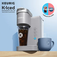 Load image into Gallery viewer, K-Iced Essentials Gray Coffee Maker + Iced Tumbler

