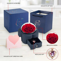 Load image into Gallery viewer, Preserved Flowers whit high-end rose necklace gift box
