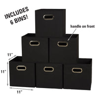 Load image into Gallery viewer, Space-Saving Black Fabric Storage Cubes Set of 6
