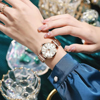 Load image into Gallery viewer, Women&#39;s Rose Gold Diamond Analog Quartz Watch
