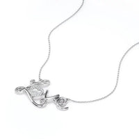 Load image into Gallery viewer, Enchanting Love Real Diamond Pendant Necklace in 18K White Gold over Silver
