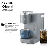 Load image into Gallery viewer, K-Iced Essentials Gray Coffee Maker + Iced Tumbler
