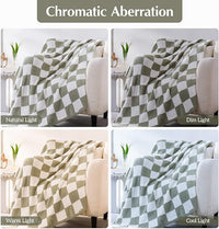 Load image into Gallery viewer, Checkered Microfiber Throw Blanket - Soft, Cozy, Lightweight &amp; Warm 50&quot;x70&quot;
