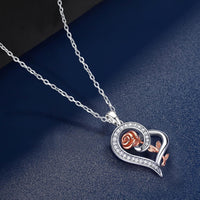 Load image into Gallery viewer, Desimtion Sterling Silver Heart Rose Necklaces
