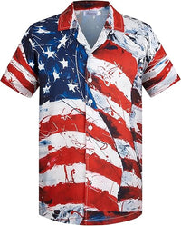 Load image into Gallery viewer, Hawaiian Shirts for Men American Flag
