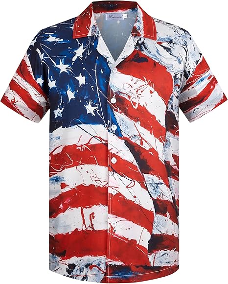 Hawaiian Shirts for Men American Flag