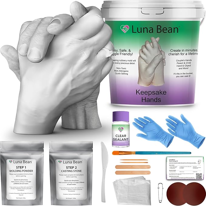 Couples Hand Casting Kit - Perfect for Anniversaries, Weddings & Gifts