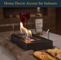 Load image into Gallery viewer, Portable Tabletop Fire Pit with S’mores Maker Kit – Indoor/Outdoor Fireplace, Stainless Steel &amp; Glass
