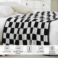 Load image into Gallery viewer, Checkered Microfiber Throw Blanket - Soft, Cozy, Lightweight &amp; Warm 50&quot;x70&quot;
